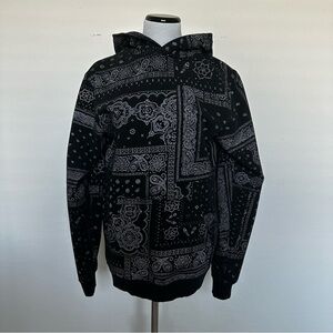 BDG black bandana paisley hoodie -mens small